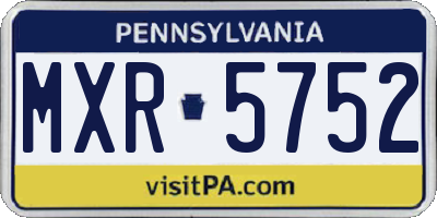 PA license plate MXR5752