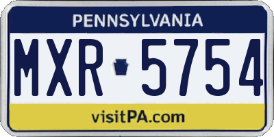 PA license plate MXR5754