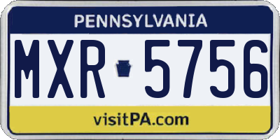 PA license plate MXR5756