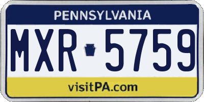 PA license plate MXR5759
