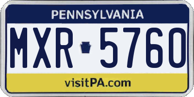 PA license plate MXR5760