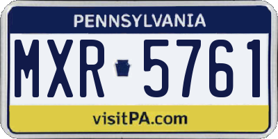 PA license plate MXR5761