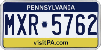 PA license plate MXR5762