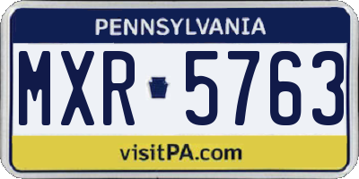 PA license plate MXR5763