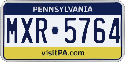 PA license plate MXR5764