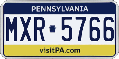PA license plate MXR5766