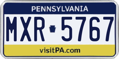 PA license plate MXR5767
