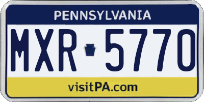PA license plate MXR5770