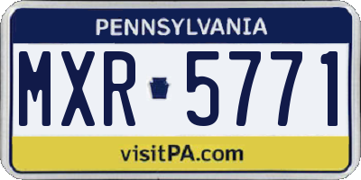 PA license plate MXR5771