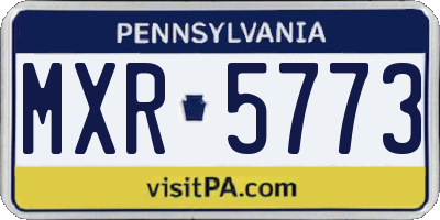 PA license plate MXR5773