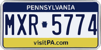 PA license plate MXR5774