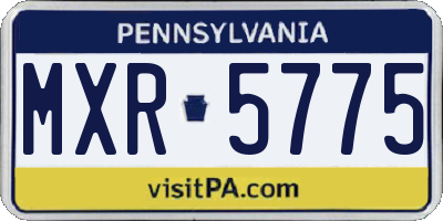 PA license plate MXR5775