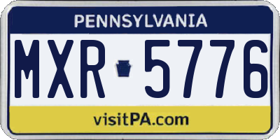 PA license plate MXR5776
