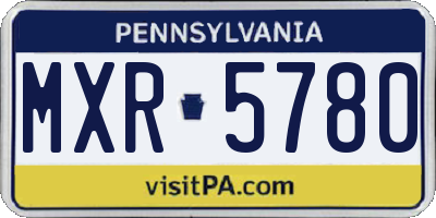 PA license plate MXR5780