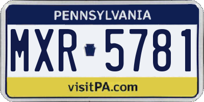 PA license plate MXR5781