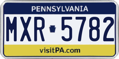 PA license plate MXR5782