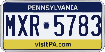 PA license plate MXR5783