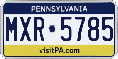 PA license plate MXR5785