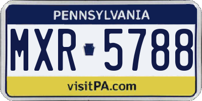 PA license plate MXR5788