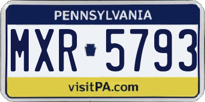 PA license plate MXR5793