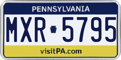PA license plate MXR5795