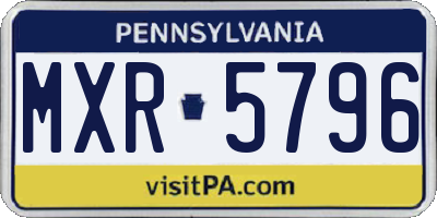 PA license plate MXR5796
