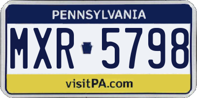 PA license plate MXR5798