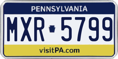 PA license plate MXR5799