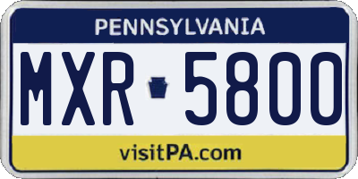 PA license plate MXR5800