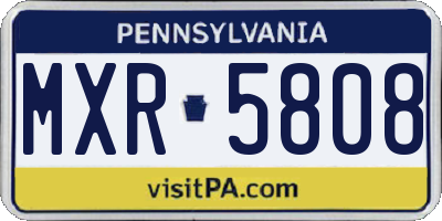 PA license plate MXR5808