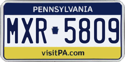PA license plate MXR5809
