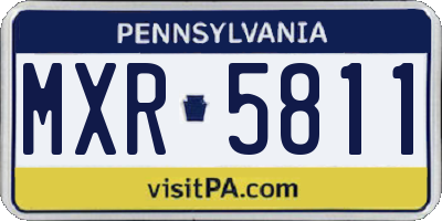 PA license plate MXR5811