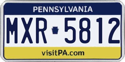 PA license plate MXR5812