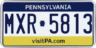 PA license plate MXR5813