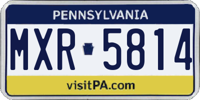 PA license plate MXR5814