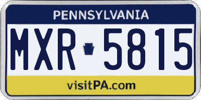 PA license plate MXR5815
