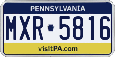 PA license plate MXR5816