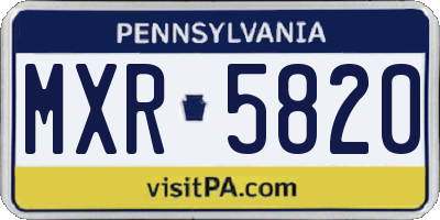 PA license plate MXR5820