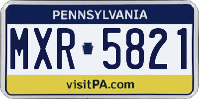PA license plate MXR5821