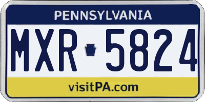 PA license plate MXR5824