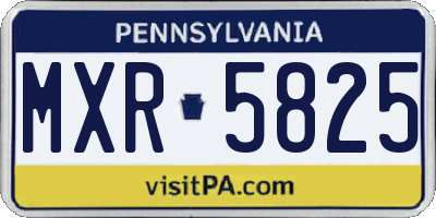 PA license plate MXR5825