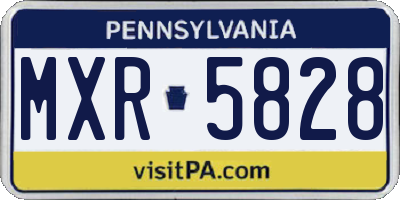 PA license plate MXR5828