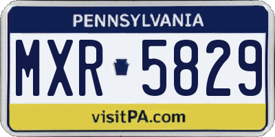 PA license plate MXR5829