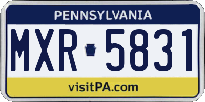 PA license plate MXR5831