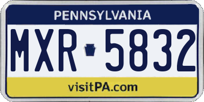 PA license plate MXR5832