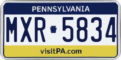 PA license plate MXR5834