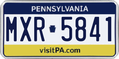 PA license plate MXR5841