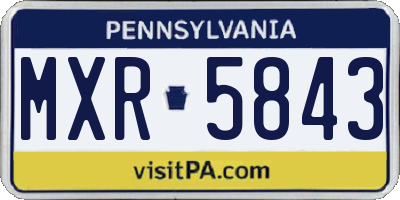 PA license plate MXR5843