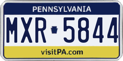 PA license plate MXR5844