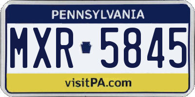 PA license plate MXR5845
